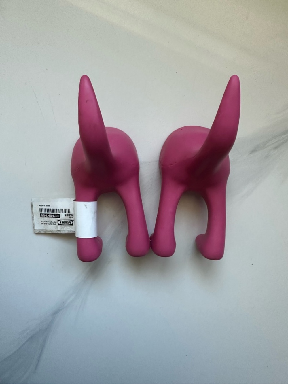 IKEA Magenta Dog Tail Wall Hooks (Pair)